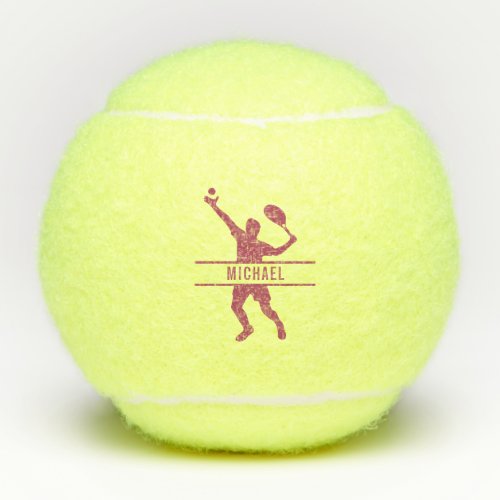 Personalized Tennis Player Themed Custom Pink Name Tennis Balls