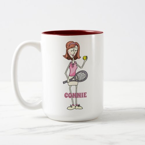 Personalized Tennis Player Two_Tone Coffee Mug