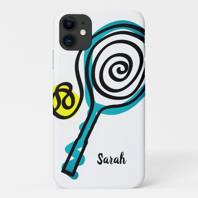 Personalized tennis racket and ball sports design Case-Mate iPhone case (Back)