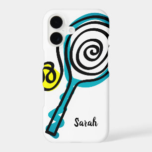 Personalized tennis racket and ball sports design iPhone 17 case