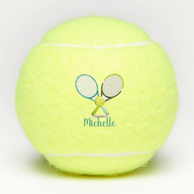 Personalized Tennis Racket and Ball Tennis Balls (Front)