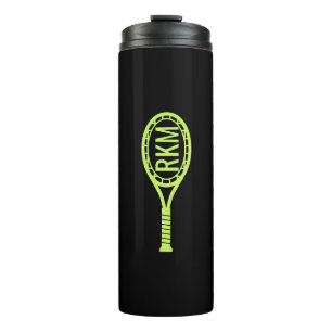 Personalized Tennis Racket Monogram Initials Thermal Tumbler