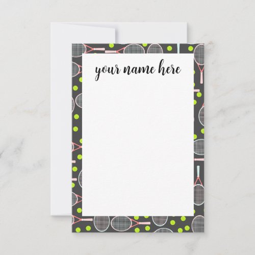 Personalized Tennis Racket Notecards