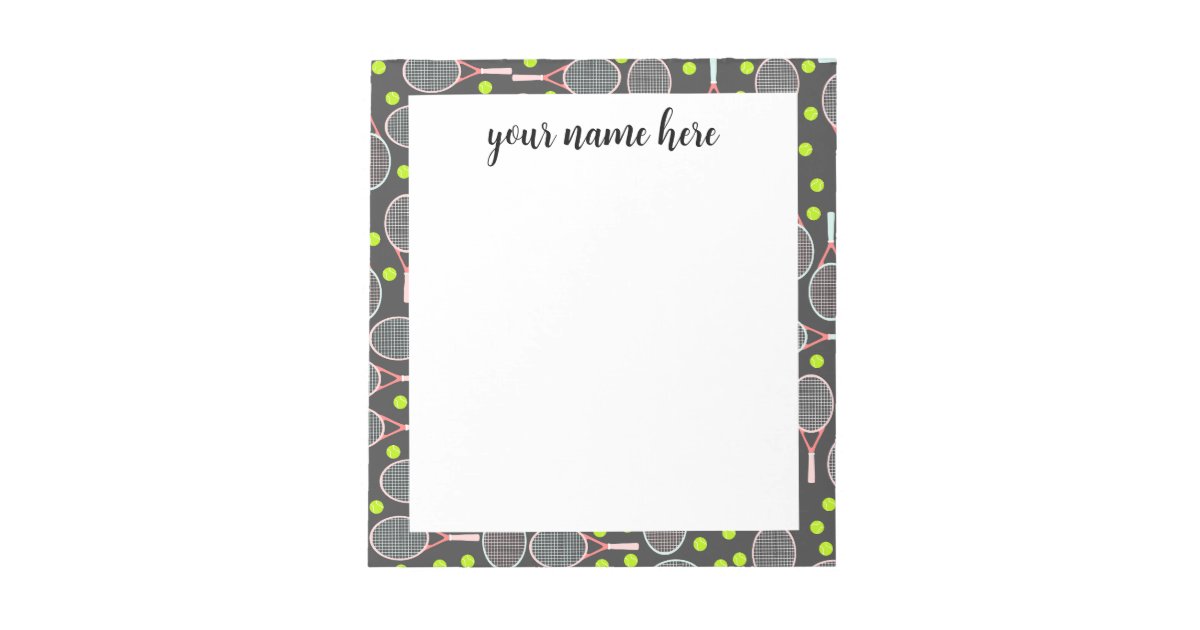 Personalized Tennis Racket Notepad Zazzle