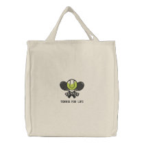 Personalized Tennis Rackets and Ball embroidered Embroidered Tote Bag