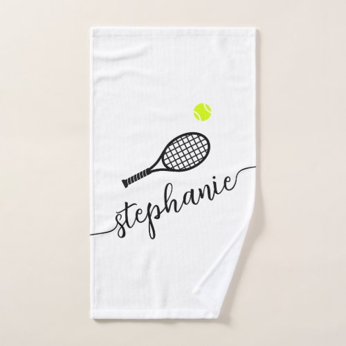 Personalized Tennis Script Name Hand Towel