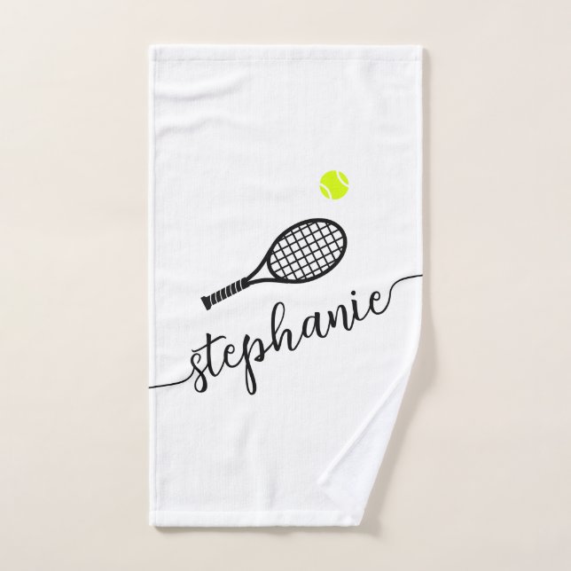 Personalized Tennis Script Name Hand Towel (Hand Towel)