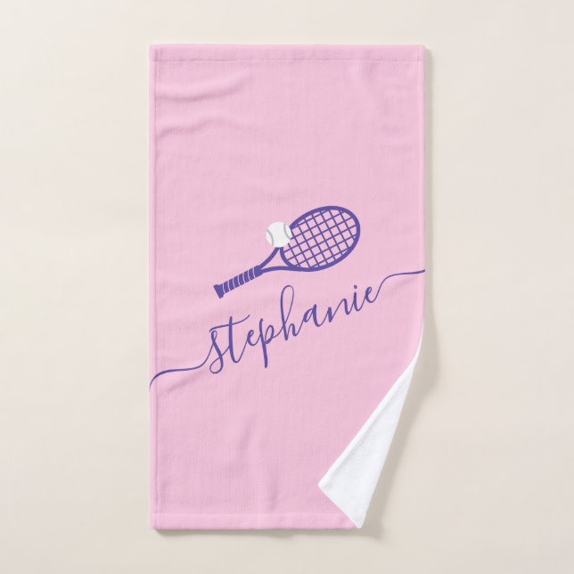 Personalized Tennis Script Name Hand Towel (Hand Towel)