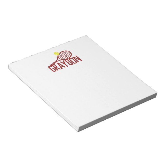 Personalized Tennis Sports Custom Colors Name Notepad (Angled)