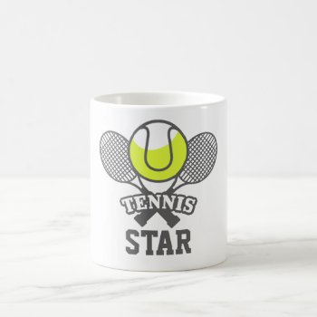 Personalized Tennis Star Coffee Mug by PersonalizationShop at Zazzle