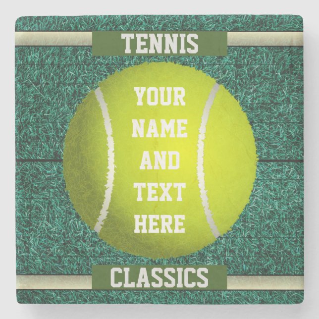 Personalized Tennis Stone Coaster (Front)