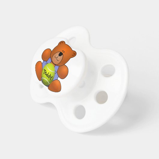 Personalized Tennis Teddy Bear Design Pacifier (Front Right)