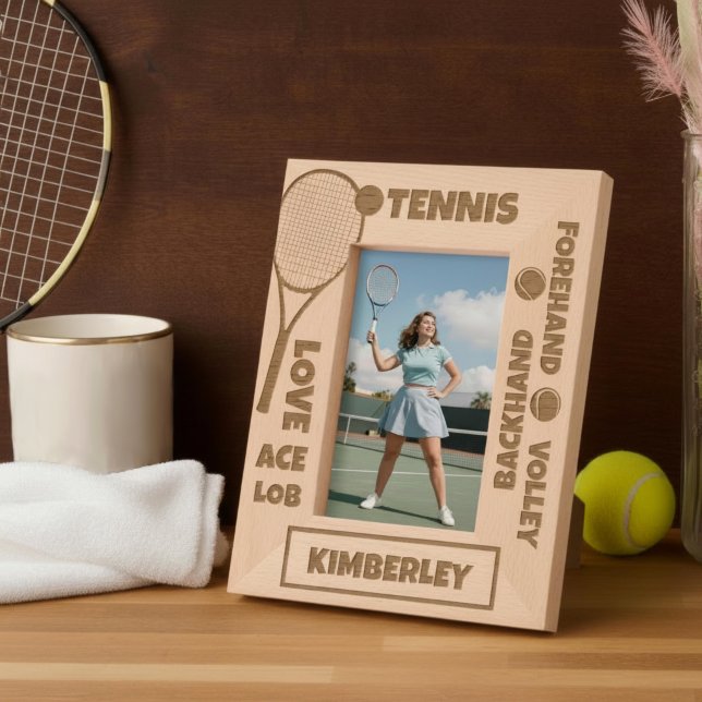 Personalized Tennis Terms Racket Ball Engraved Frames (Creator Uploaded)