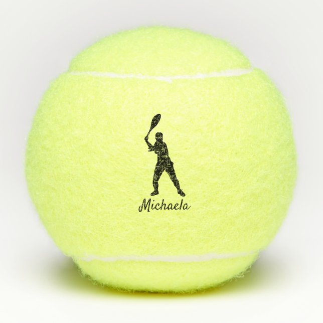 Personalized Tennis Theme Custom Player Name Tennis Balls (Front)
