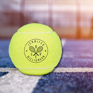 Personalized Tennis Theme Monogram Name Love  Balls