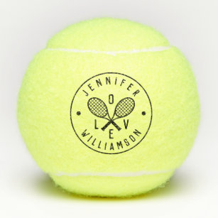 Personalized Tennis Theme Monogram Name Love  Tennis Balls
