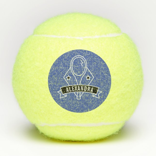 Personalized Tennis Themed Racquet Custom Name  Balls (Front)