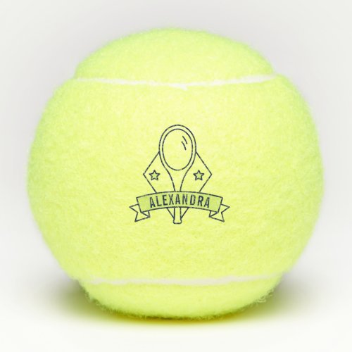Personalized Tennis Themed Racquet Custom Name  Te Tennis Balls