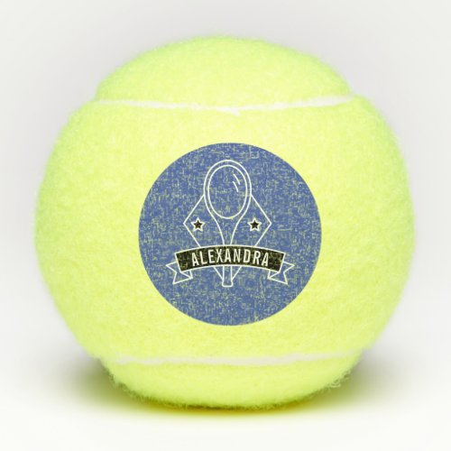 Personalized Tennis Themed Racquet Custom Name  Tennis Balls