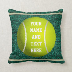 Personalized Tennis Throw Pillow