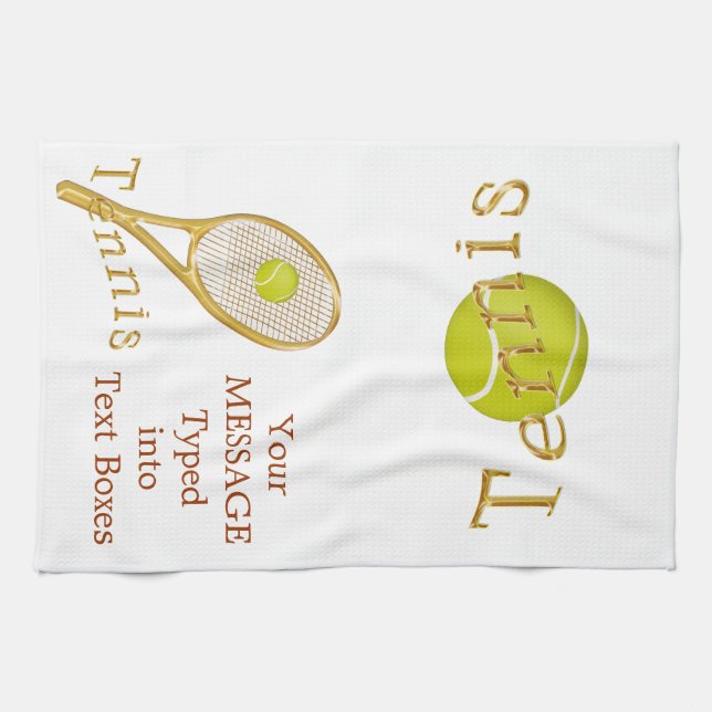 Personalized Tennis Towel, Tennis Gift Ideas Kitchen Towel (Horizontal)