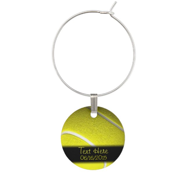 Personalized Tennis Wine Tag Charm (Front)