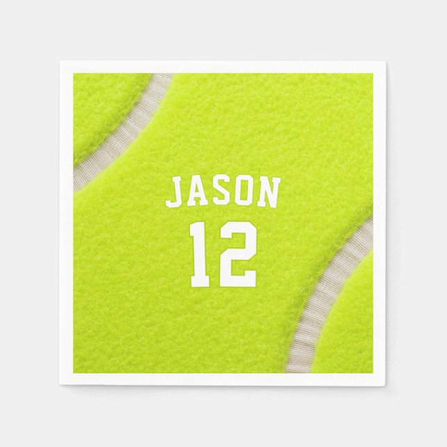 Personalized Tennis with Name & Age Napkins (Front)