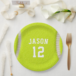 Personalized Tennis with Name & Age Paper Plates