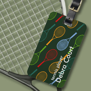 Personalized Tennis Luggage Tag - Name Bag Tag for Player