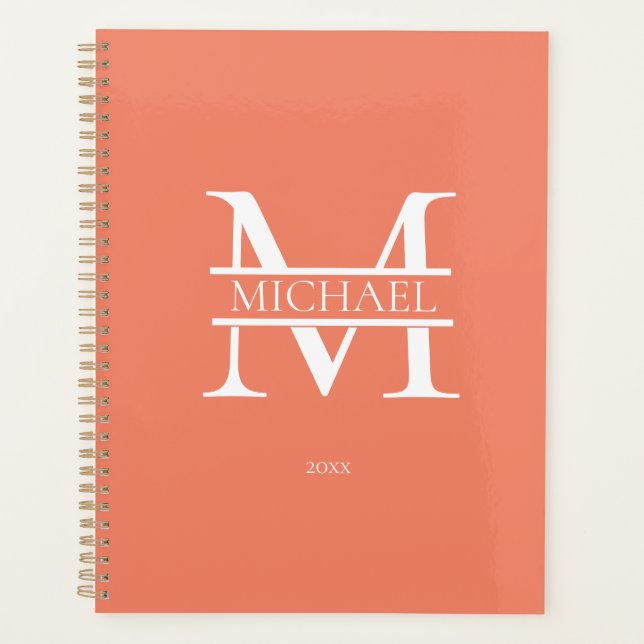Personalized Terracott Monogram Initial Minimalist Planner (Front)