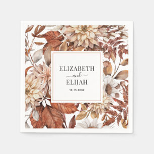 Personalized Terracotta Autumn Fall Wedding Napkins
