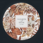 Personalized Terracotta Autumn Fall Wedding Paper Plates<br><div class="desc">An elegant fall floral personalized wedding paper platewith an elegant terracotta floral pattern. Designed for you by Blackberry Boulevard.</div>