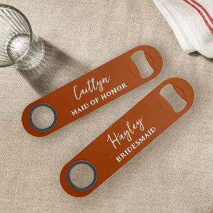 Personalized Terracotta Bridesmaid Gift Bar Key