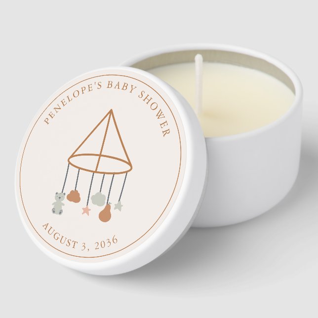 Personalized Terracotta Gender Neutral Soy Wax Mini Candle Favors (Corner)
