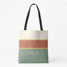 Personalized Terracotta Sage Monogram Tote Bag