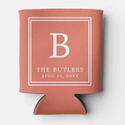 Personalized Terracotta Wedding Can Cooler