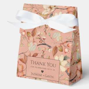 Personalized Terracotta Wildflower Baby Shower Favor Boxes