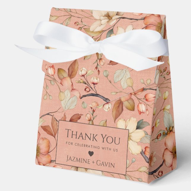 Personalized Terracotta Wildflower Baby Shower Favor Boxes (Front)