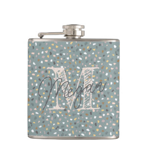Personalized Terrazzo Monogram Flask