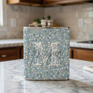 Personalized Terrazzo Monogram Flask