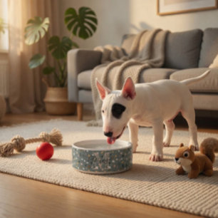 Personalized Terrazzo Monogram Pet Bowl