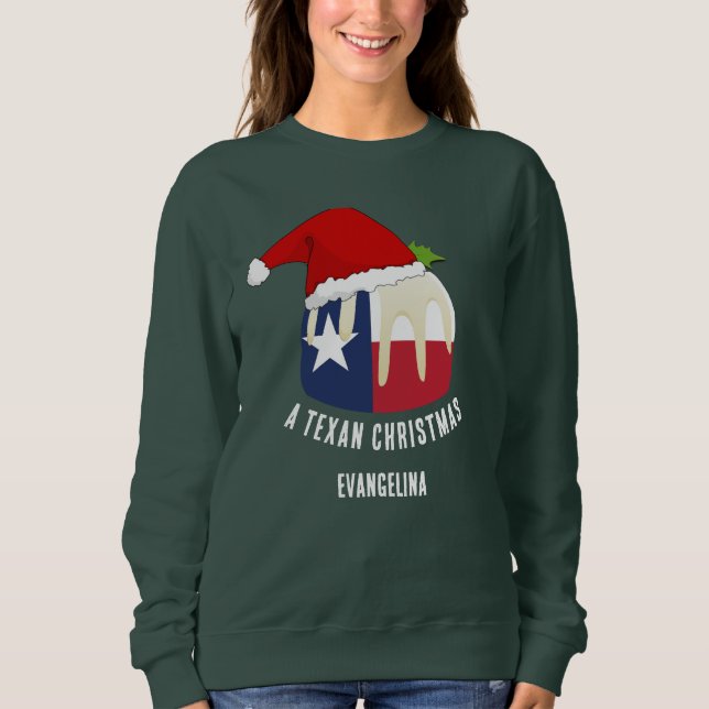 Personalized TEXAN CHRISTMAS Pudding Sweatshirt (Front)