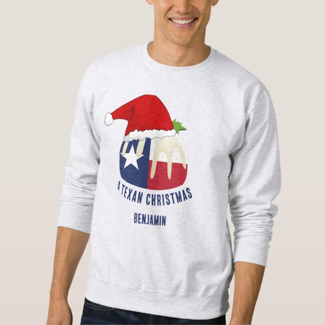 Personalized TEXAN CHRISTMAS Pudding Sweatshirt (Front)