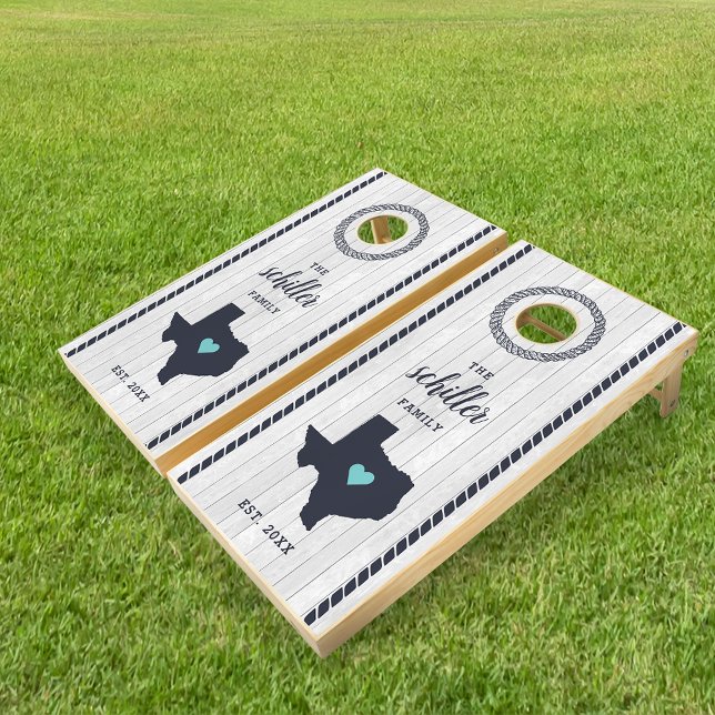 Personalized Texas Family Name Cornhole Set (Creator Uploaded)
