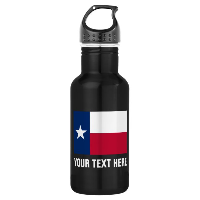 Personalized Texas flag steel water bottles (Front)