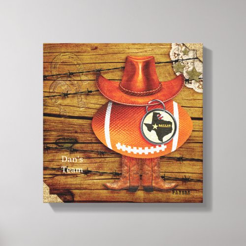 Personalized Texas Football Canvas Wall Art