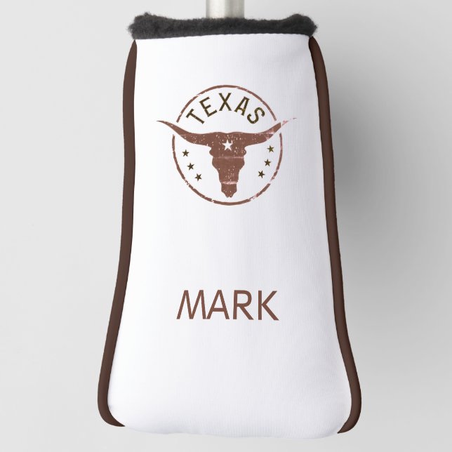Personalized Texas Longhorn Golf Head Cover (Rotate 90)