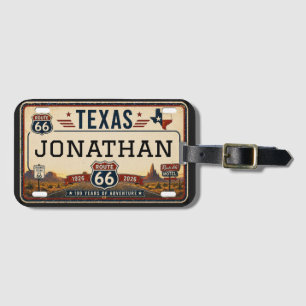 Personalized Texas Route 66 Design Luggage Tag