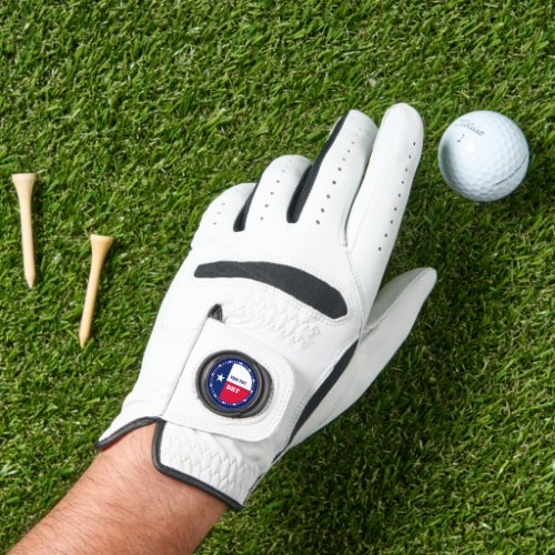 Personalized Texas State Flag on a Golf Glove