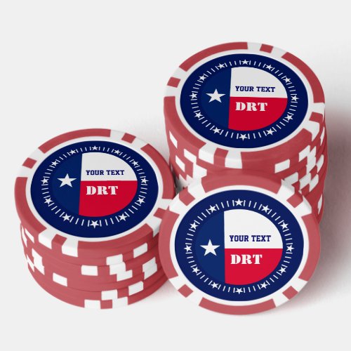 Personalized Texas State Flag on a Poker Chips